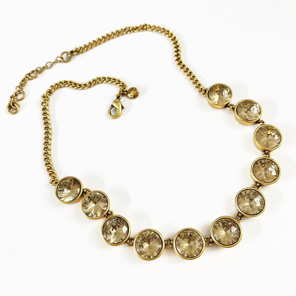 J. Crew Gold & Yellow Crystal Brulee Necklace